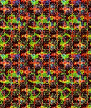 Soyut etnik raster çizim kalıbı. Vadinin çiçekleri siyah renklerde. Çiçekler..