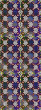 Raster illüstrasyonu. Renkli Bahar Temalı Kusursuz Arkaplan. Asya tekstil tarzında. Düz Çiçek Elementleri Tasarımı. Kusursuz çiçek deseni. Güzel kumaş deseni.