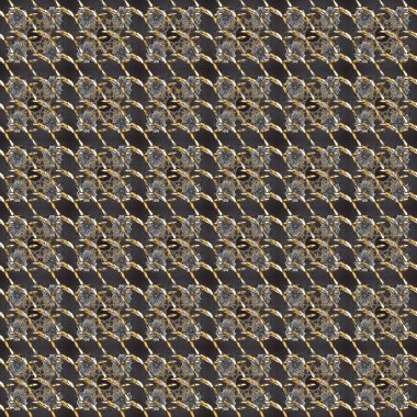 Raster altın pürüzsüz desen. Arkaplan, kumaş, altın duvar kağıdı. Düz elle çizilmiş klasik koleksiyon. Altın desenli gri, kahverengi ve bej rengi altın elementlerle.