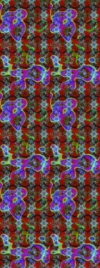 Çiçekli karalama şeklinde Raster çiçek deseni. Nazik, sevimli çiçek arkaplanı. Kırmızı ve kahverengi renkte çiçekler.