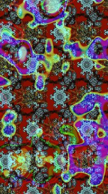 Raster. Renkli Bahar Teması eskiz kalıbı. Düz Çiçek Elementleri Tasarımı.