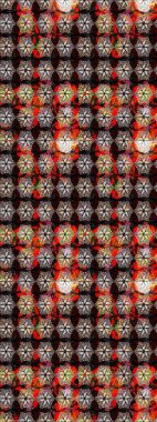 Raster - stok. Siyah ve kahverengi çiçekli eskiz deseni, suluboya çiçek deseni, sevimli çiçek, duvar kağıdı, kart veya kumaş için fayanslı.