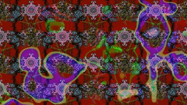 Düz Çiçek Elementleri Tasarımı. Çiçek deseni. Chichi 'nin kumaş kalıbını çiz. Raster illüstrasyonu. Renkli Bahar Teması çizim şablonu.