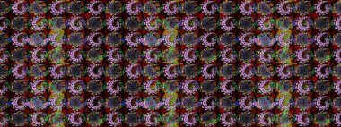 Çiçekli karalama şeklinde Raster çiçek deseni. Siyah ve kahverengi renkte çiçekler. Yumuşak, yaz çiçekli arka plan.