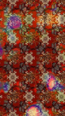 Kırmızı ve kahverengi renkte çiçekler. Küçük çiçekte sevimli çiçek deseni var..