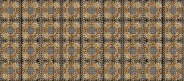 Floral ornament brocade textile pattern, glass, metal with floral pattern on brown, gray and beige colors with golden elements. Classic raster golden seamless pattern.