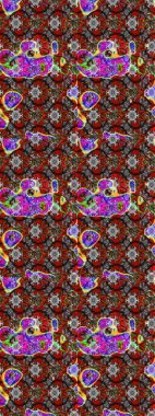 Raster illüstrasyonu. Çiçek desenli çizim. Gri ve kahverengi renkli çiçekler. Asya tekstil tarzında. Raster illüstrasyonu.