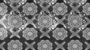 Çiçekli karalama şeklinde Raster çiçek deseni. Nazik, sevimli çiçek arkaplanı. Çiçekler beyaz ve gri renklerde.