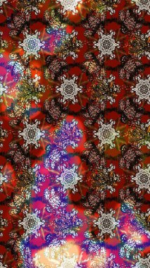 Yumuşak, bahar çiçekli arka plan. Çiçekli karalama şeklinde Raster çiçek deseni. Kahverengi ve kırmızı renkte çiçekler.