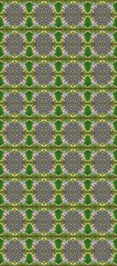 Damask kusursuz yinelenen arkaplan. Altın element gri, yeşil ve nötr renklerde. Barok tarzında altın çiçekli süs. Doku arkaplanı üzerine altın duvar kağıdı.