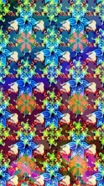 Çiçekli çiçek deseni, suluboya. Raster deseni. Küçük çiçekte güzel bir çiçek deseni..