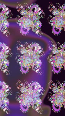 Mor ve mor renkli çiçekler. Sketch Colour Spring Theme eskiz kalıbı. Düz Çiçek Elementleri Tasarımı. Sevimli çiçek raster deseni.