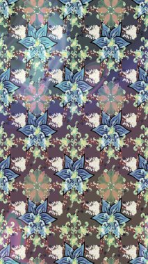 Tarafsız renklerde etnik çiçeklerle süslenmiş zarif bir eskiz. Raster Çiçek İllüstrasyon Şirin Tekstil.