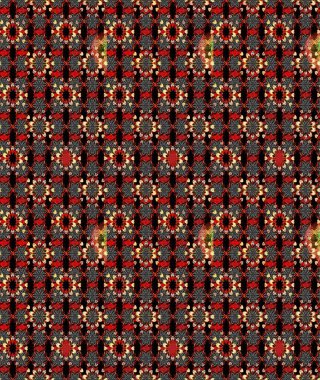 Siyah ve kırmızı renkte çiçekler. Raster illüstrasyonundaki çiçek desenli çizim. Renkli Bahar Teması eskiz kalıbı. Düz Çiçek Elementleri Tasarımı.