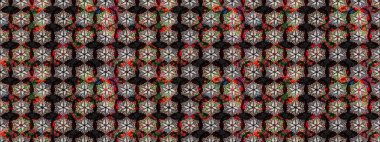 Chichi 'nin kumaş kalıbını çiz. Renkli Bahar Teması eskiz kalıbı. Düz Çiçek Elementleri Tasarımı. Raster illüstrasyonu. Çiçek deseni.