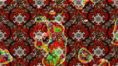 Ultraviyole kumaş deseni. Raster illüstrasyonu. Organik motif arka planı. Çizim deseni.