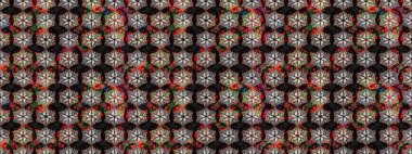 Chichi 'nin kumaş kalıbını çiz. Renkli Bahar Teması eskiz kalıbı. Düz Çiçek Elementleri Tasarımı. Raster illüstrasyonu. Çiçek deseni.