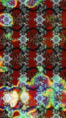 Düz Çiçek Elementleri Tasarımı. Kahverengi ve kırmızı renkte çiçekler. Renkli Bahar Teması eskiz kalıbı. Güzel çiçek deseni..