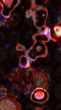 Siyah ve kahverengi renkte çiçekler. Kumaş desenli papatya çiçekleri ayrıntıları.