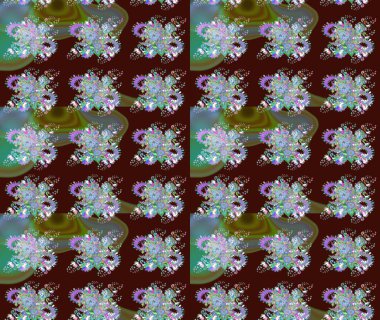 Raster deseni. Süslü kumaş deseni. Çiçekli çiçek deseni, suluboya..