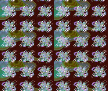 Raster deseni. Süslü kumaş deseni. Çiçekli çiçek deseni, suluboya..