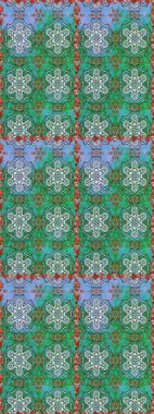 Modern çiçek arkaplanı. Moda baskıları için zarif bir şablon. Halk tarzı. Parlak renkli çiçekleri ve mavi ve yeşil yaprakları olan şaşırtıcı, pürüzsüz çiçek deseni..