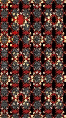 Ethnic Mandala ornament. Can be used for textile, greeting card, coloring book, phone case print. Indian floral paisley medallion pattern. Raster Henna tattoo style.