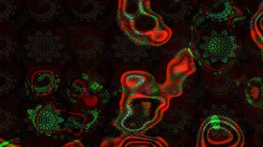 Raster. Düz Çiçek Elementleri Tasarımı. Renkli Bahar Teması çizim şablonu.