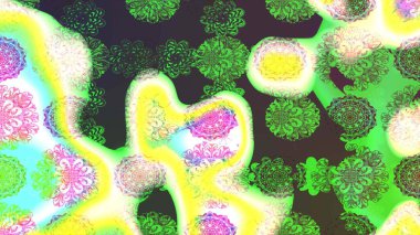 Küçük çiçekteki sevimli çiçek deseni. Yeşil ve nötr renkte çiçekler.