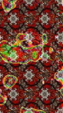 Ultraviyole kumaş deseni. Organik motif arka planı. Raster illüstrasyonu. Çizim deseni.