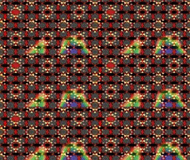 Küçük siyah ve kırmızı çiçeklerle oldukça eski bir besin torbası deseni. Tekstil, kumaş, kapaklar, duvar kağıtları, baskı, paket, koleksiyon defteri, örgü, dekupaj için çiçek arkaplanı..