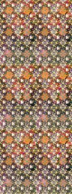 Süslü kumaş deseni. Düz Çiçek Elementleri Tasarımı. Raster illüstrasyonunda kusursuz çiçek deseni. Renkli Bahar Teması Kusursuz Arkaplan.