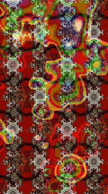 Sabıka fotoğraflarında, bebek kıyafetlerinde, duvar kâğıtlarında, paket kutularında falan kullanılabilir. Zarif, parlak ve eskiz kırmızı ve kahverengi çiçek deseni tasarımı.