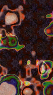 Küçük çiçekteki sevimli çiçek deseni. Raster illüstrasyonu. Soyut çiçek çizim kalıbı arka planı. Raster deseni. Kahverengi ve gri renklerde.