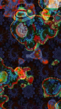 Küçük çiçekli şirin bir desen. Çiçek ve yapraklı çiçek deseni. Raster illüstrasyonu.