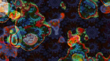 Raster resim. Çiçek desenli çiçek ve yaprakları ile. Sevimli küçük çiçek desenle.