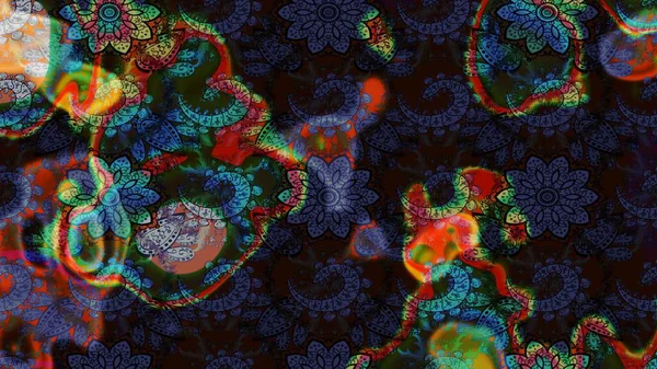 Raster resim. Çiçek desenli çiçek ve yaprakları ile. Sevimli küçük çiçek desenle.