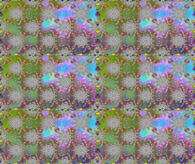 Düz Çiçek Elementleri Tasarımı. Renkli Bahar Temalı Kusursuz Arkaplan. Raster Modaya uygun kumaş deseni. Gri ve yeşil renkli şirin çiçek deseni.