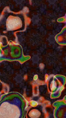 Küçük çiçekteki sevimli çiçek deseni. Raster illüstrasyonu. Soyut çiçek çizim kalıbı arka planı. Raster deseni. Kahverengi ve gri renklerde.