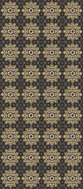 Doğu tarzı arabesk. Hassas altın deseni açın. Parlak dantel, stilize çiçekler, şal desenli. Altın kıvrımlı kumaş. Kahverengi, beyaz ve gri renklerde altın elementlerle desen. Raster..