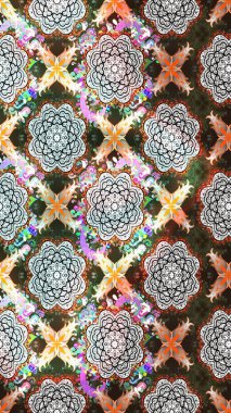 Eski usul. Raster illüstrasyonu. Tomurcukları papatya çiçekleri olan sevimli bir çiçek deseni. Eskiz geçmişi. Miles Fleur, süslü püslü bir süs. Kumaş, tekstil ve duvar kağıdı baskısı için..