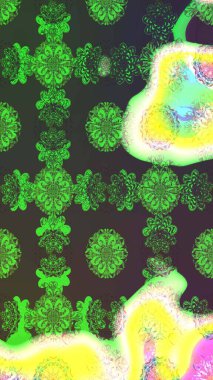 Küçük çiçekteki sevimli çiçek deseni. Yeşil ve gri renkte çiçekler.
