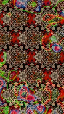 Sevimli çiçek raster deseni. Kahverengi ve bej renkli çiçekler. Düz Çiçek Elementleri Tasarımı. Renkli Bahar Teması çizim şablonu.