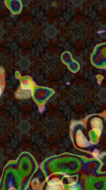 Üzerinde gri renkte karalamalar olan çiçek desenleri çiz. Raster illüstrasyonu.