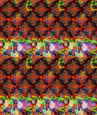 Kahverengi renkli bitkilerden oluşan parlak çiçekli çizim deseni.