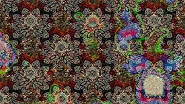 Raster illüstrasyonu. Şatafatlı bahar bahçesi dokusu. Çiçek deseni. Çiçek çizimi arkaplanı.