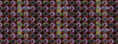 Çiçekli karalama şeklinde Raster çiçek deseni. Yumuşak, yaz çiçekli arka plan. Siyah ve kahverengi renkte çiçekler.