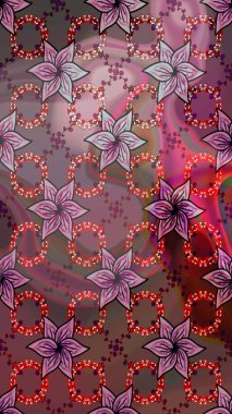 Hediye ambalaj kağıdı, tebrik kartları, posterler ve pankart tasarımı. Raster düz çiçek çizim deseni. Kahverengi renkte çiçekler.