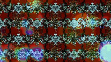 Raster illüstrasyonundaki çiçek desenli çizim. Suluboya tarzında kahverengi ve kırmızı renkte çiçekler.