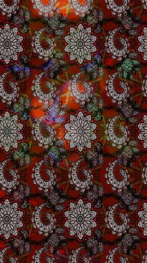 Sevimli çiçek raster deseni. Düz Çiçek Elementleri Tasarımı. Modaya uygun kumaş deseni. Renkli Yaz Teması çizim şablonu.